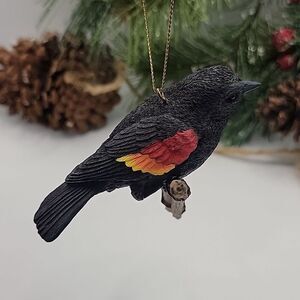 Danbury Mint Songbird Christmas Ornament Red Winged Blackbird Collectible
